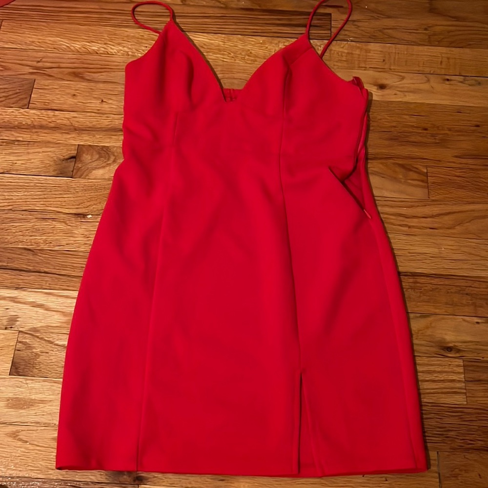 Red Princess Polly Mini Dress with Slit